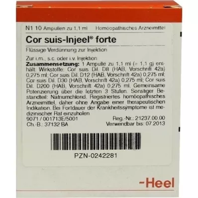 COR SUIS Ampollas Injeel Forte, 10 piezas