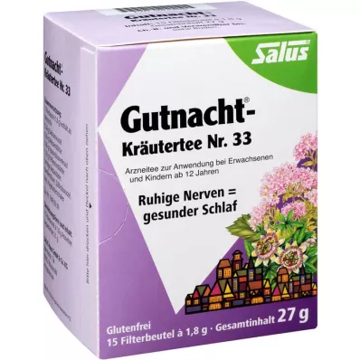 GUTNACHT Té de hierbas No.33 Bolsas de filtro Salus, 15 piezas