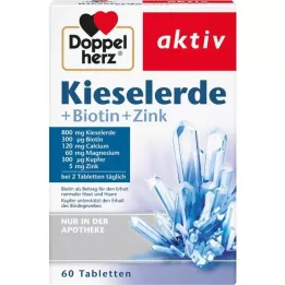 DOPPELHERZ Tabletas de sílice+biotina+zinc, 60 unidades