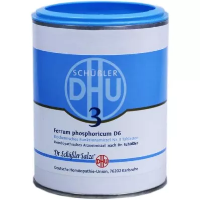 BIOCHEMIE DHU 3 comprimidos de Ferrum Phosphoricum D 6, 1000 piezas BIOCHEMIE DHU 3 comprimidos de Ferrum Phosphoricum D 6, 1000 piezas