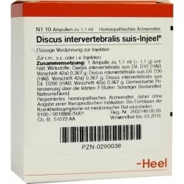 DISCUS INTERVERTEBRALIS ampollas suis Injeel, 10 piezas