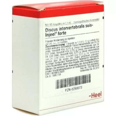DISCUS INTERVERTEBRALIS Suis Injeel Forte ampollas, 10 piezas