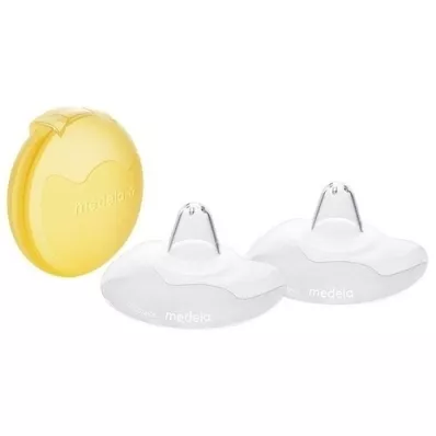 MEDELA Protector para pezones Contact S con caja de almacenamiento, 2 unidades