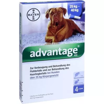 ADVANTAGE 400 pipetas de solución para perros a partir de 25 kg, 1x4 piezas
