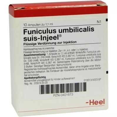 FUNICULUS UMBILICALIS ampollas suis Injeel, 10 piezas