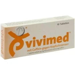 VIVIMED con cafeína para tabletas para el dolor de cabeza, 10 piezas
