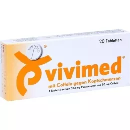 VIVIMED con cafeína para tabletas para el dolor de cabeza, 20 piezas