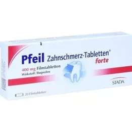 PFEIL Tabletas para el dolor de muelas Forte, tabletas recubiertas con película, 20 piezas