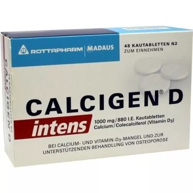 CALCIGEN D intens 1000 mg/880 UI comprimidos masticables, 48 uds