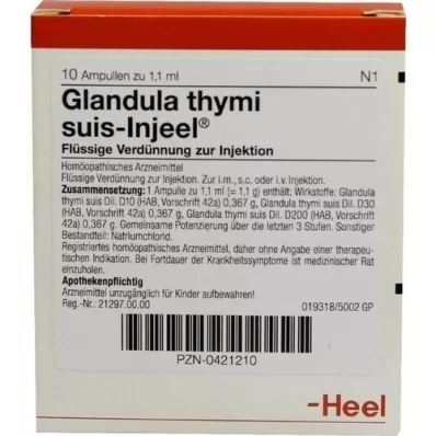 GLANDULA THYMI ampollas suis Injeel, 10 piezas