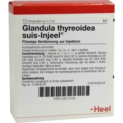 GLANDULA THYREOIDEA suis Injeel ampollas, 10 piezas