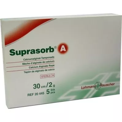 SUPRASORB A Alginato de calcio Tamp.30 cm 2 g, 5 piezas