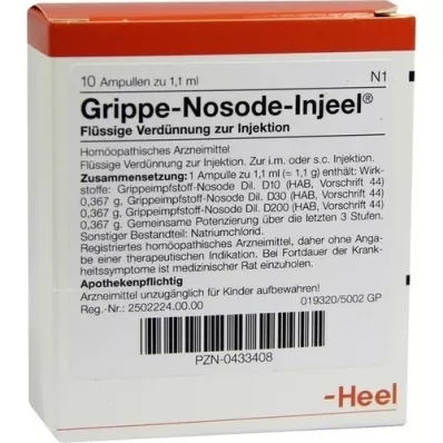 GRIPPE NOSODE Ampollas Injeel, 10 piezas