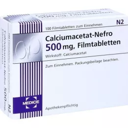 CALCIUMACETAT NEFRO 500 mg comprimidos recubiertos con película, 100 unidades