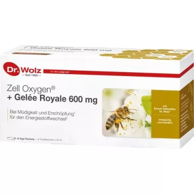 ZELL OXYGEN+ Jalea Real 600 mg ampollas para beber, 14x20 ml