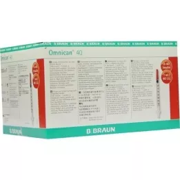 OMNICAN Jeringa de insulina 1 ml U40 con canal 0,30x8 mm individual, 100x1 uds