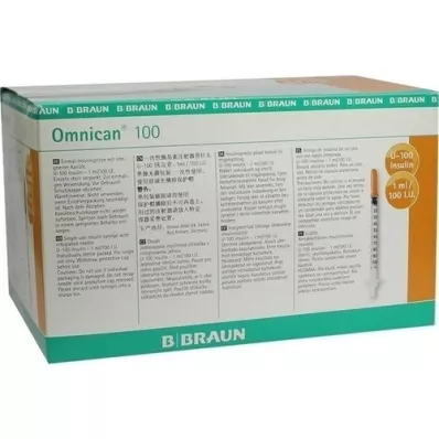 OMNICAN Jeringa de insulina 1 ml U100 con canal 0,30x12 mm, 100x1 uds