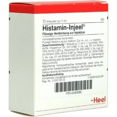 HISTAMIN Ampollas Injeel, 10 piezas