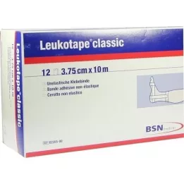 LEUKOTAPE Clásico 3,75 cm x 10 m blanco, 12 piezas