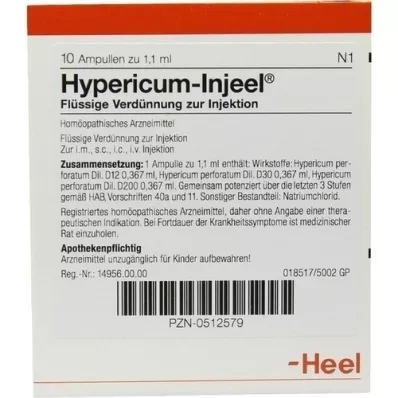 HYPERICUM INJEEL Ampollas, 10 piezas