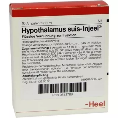 HYPOTHALAMUS ampollas suis Injeel, 10 piezas
