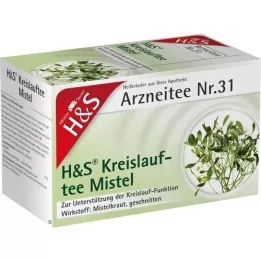 H&amp;S Bolsa de filtro de muérdago para té de circulación, 20 x 2,0 g