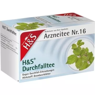 H&amp;S Bolsas filtrantes de té para diarrea, 20X1,5 g