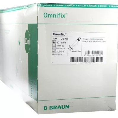 OMNIFIX Solo Spr.20 ml Luer Lock sin látex, 100X20 ml