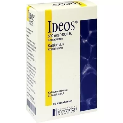 IDEOS 500 mg/400 UI comprimidos masticables, 30 unidades
