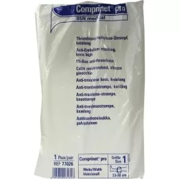 COMPRINET por media hasta la rodilla talla 1 blanco, 2 unidades