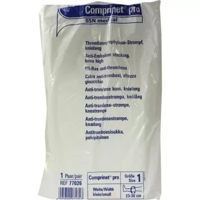 COMPRINET por media hasta la rodilla talla 1 blanco, 2 unidades