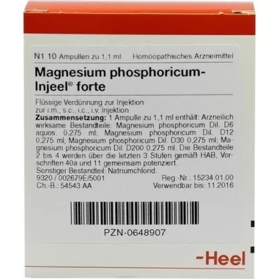 MAGNESIUM PHOSPHORICUM INJEEL ampollas fuertes, 10 piezas