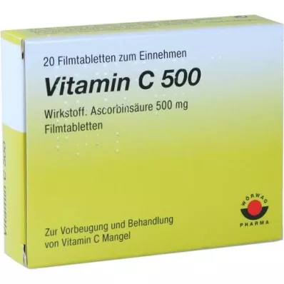 VITAMIN C 500 comprimidos recubiertos con película, 20 piezas
