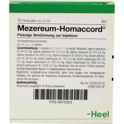 MEZEREUM HOMACCORD Ampollas, 10 piezas