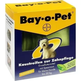 BAY O PET Tiras masticables para el cuidado dental de menta verde para perros pequeños, 140 g