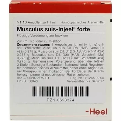MUSCULUS SUIS Ampollas Injeel Forte, 10 piezas