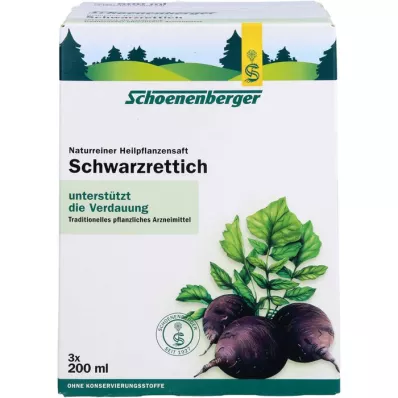 SCHWARZRETTICH Zumos de plantas medicinales Schoenenberger, 3X200 ml