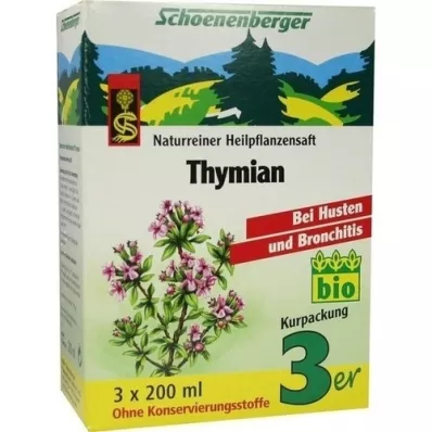 THYMIAN SAFT Zumos de plantas medicinales Schoenenberger, 3X200 ml THYMIAN SAFT Zumos de plantas medicinales Schoenenberger, 3X200 ml