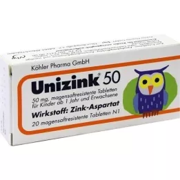 UNIZINK 50 comprimidos gastrorresistentes, 20 uds