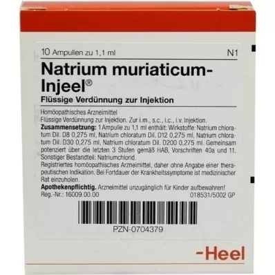 NATRIUM MURIATICUM INJEEL Ampollas, 10 piezas