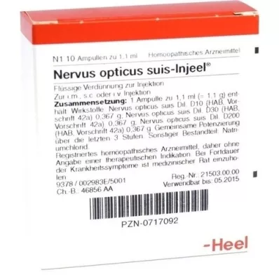 NERVUS OPTICUS ampollas suis Injeel, 10 piezas