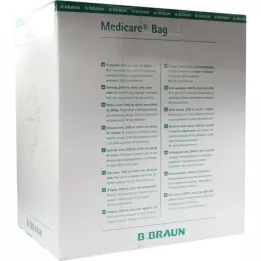 MEDICARE Bolsa de cama esterilizada de 2 l con manguera de drenaje de 90 cm, 10 unidades