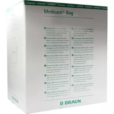 MEDICARE Bolsa de cama esterilizada de 2 l con manguera de drenaje de 90 cm, 10 unidades