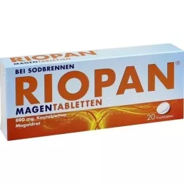 RIOPAN Tabletas para el estómago, tabletas masticables, 20 piezas