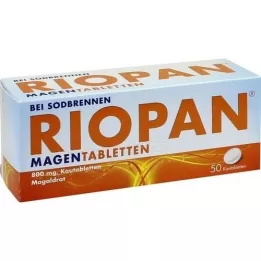 RIOPAN Tabletas para el estómago, tabletas masticables, 50 piezas