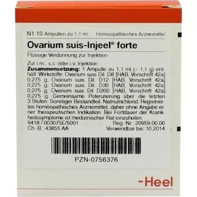 OVARIUM SUIS Ampollas Injeel Forte, 10 piezas