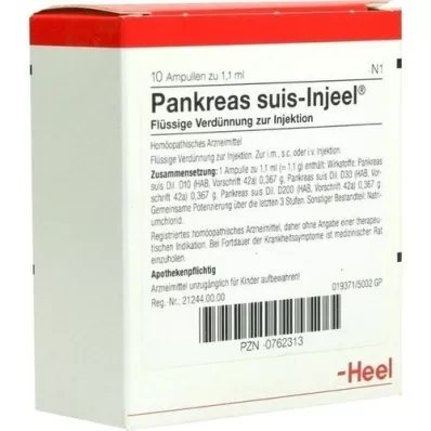 PANKREAS SUIS Ampollas Injeel, 10 piezas