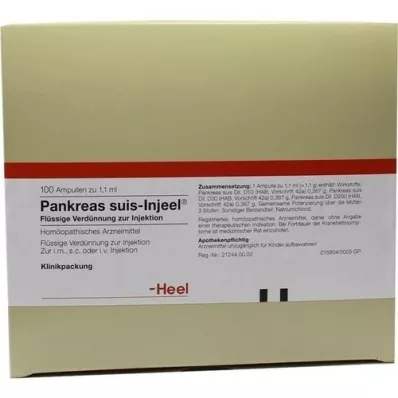 PANKREAS SUIS Ampollas Injeel, 100 piezas