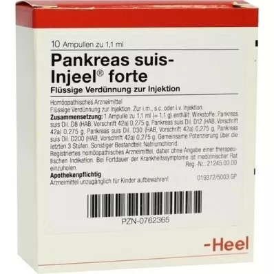 PANKREAS SUIS Ampollas Injeel Forte, 10 piezas PANKREAS SUIS Ampollas Injeel Forte, 10 piezas