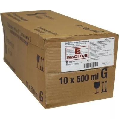 KOCHSALZLÖSUNG Frasco de vidrio 0,9% Fresenius, 10X500 ml